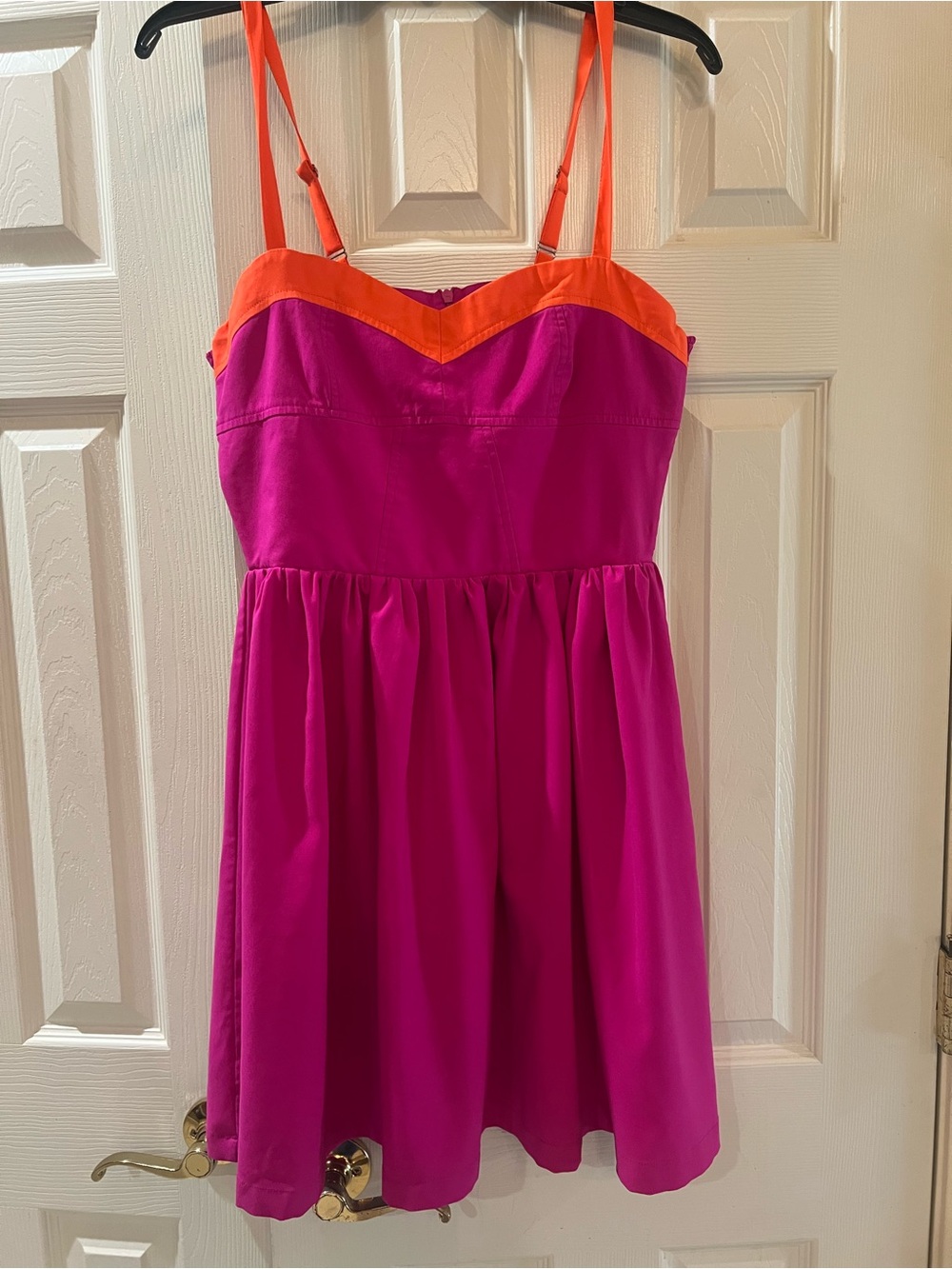 Vintage Pink Mini Dress with Orange Accents